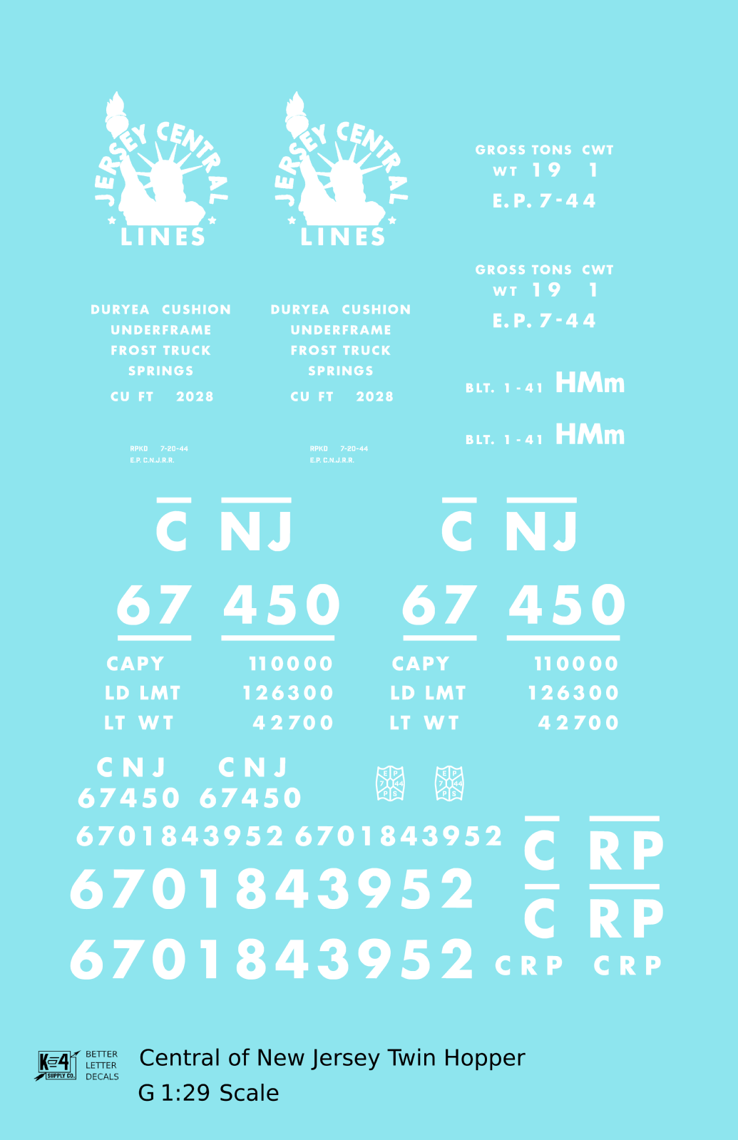 Central Of New Jersey Twin Hopper White Futura Font