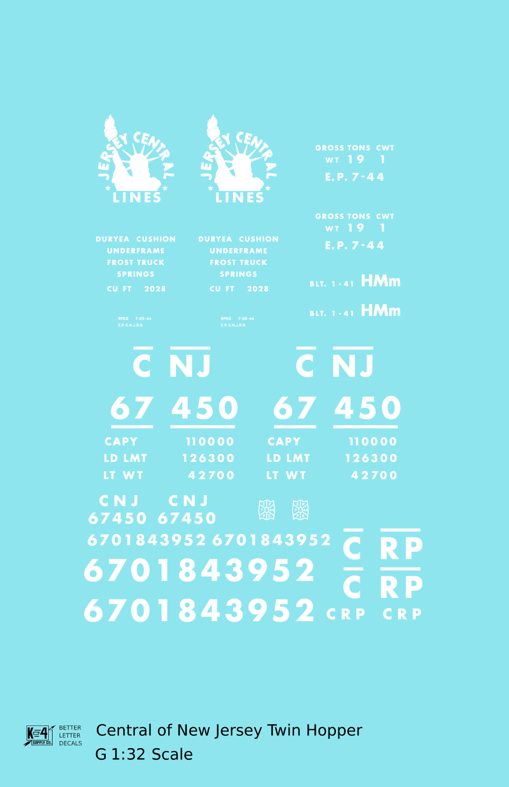 Central Of New Jersey Twin Hopper White Futura Font