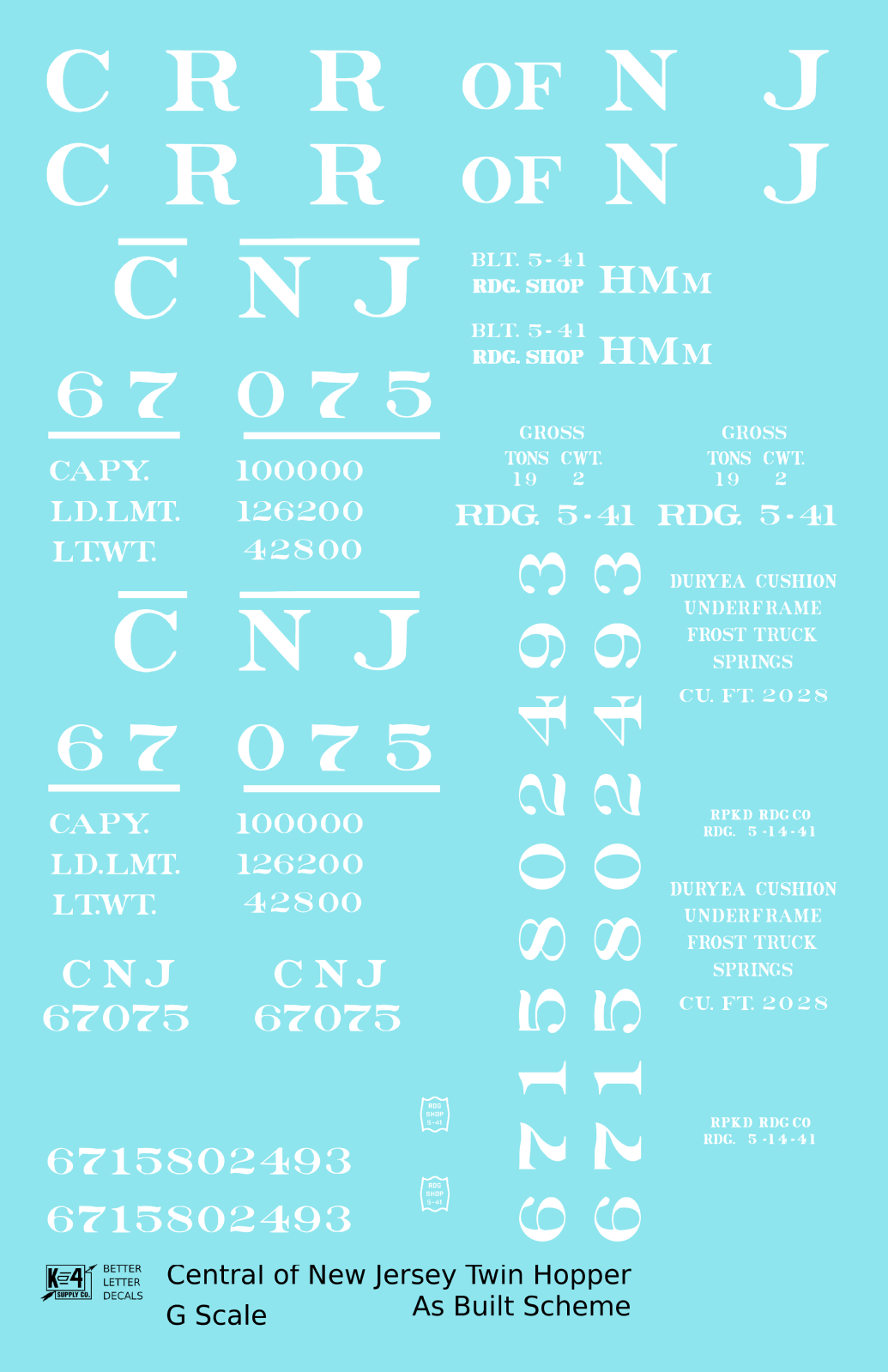 Central Of New Jersey Twin Hopper White Roman Font