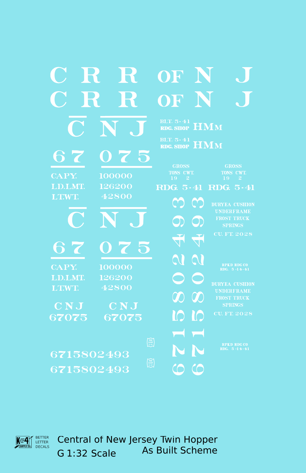 Central Of New Jersey Twin Hopper White Roman Font
