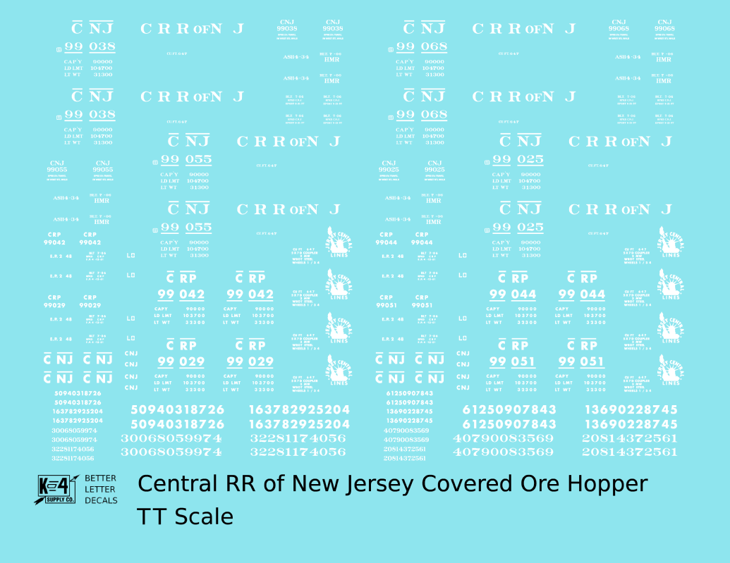 Central Of New Jersey Covered Ore Car Hopper White