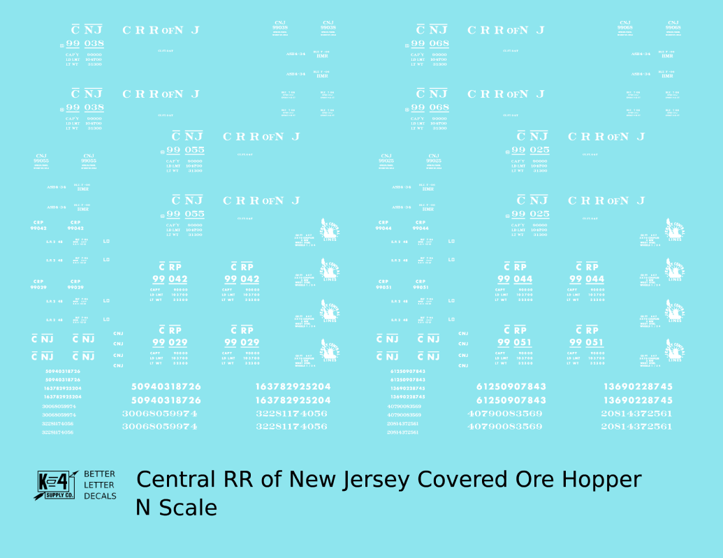 Central Of New Jersey Covered Ore Car Hopper White