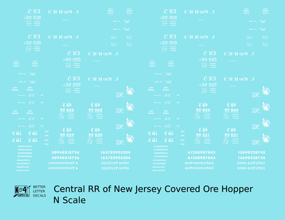 Central Of New Jersey Covered Ore Car Hopper White