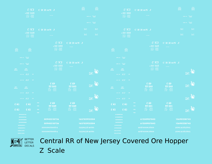 Central Of New Jersey Covered Ore Car Hopper White