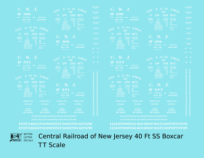 Central Of New Jersey 40 Ft Outside Braced Boxcar White CNJ