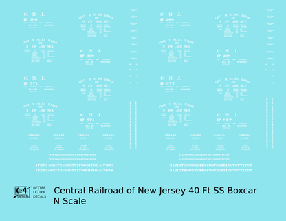 Central Of New Jersey 40 Ft Outside Braced Boxcar White CNJ