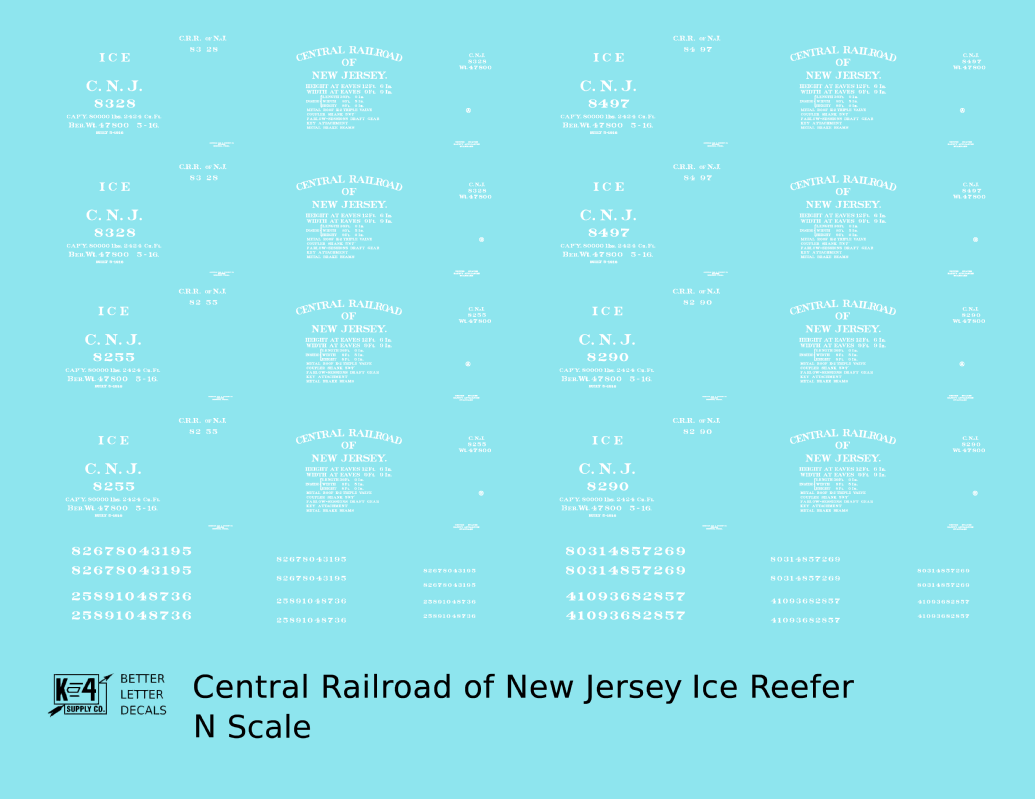 Central Of New Jersey Wood Ice Reefer White Early Scheme
