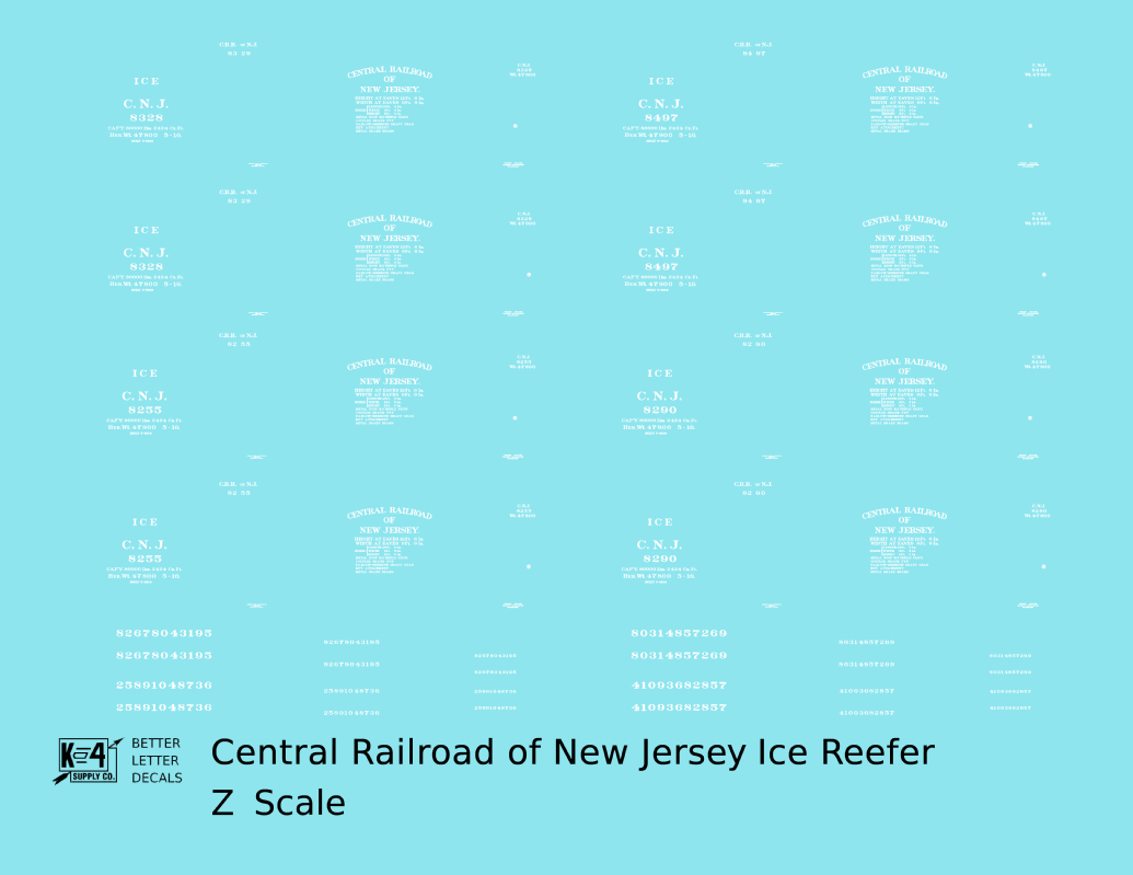 Central Of New Jersey Wood Ice Reefer White Early Scheme