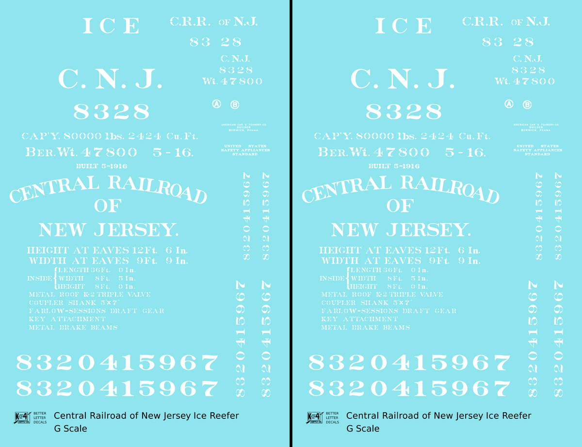 Central Of New Jersey Wood Ice Reefer White Early Scheme