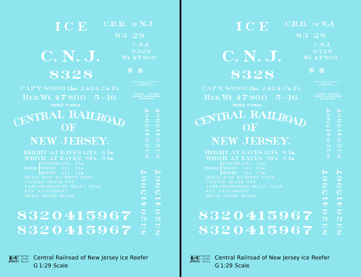 Central Of New Jersey Wood Ice Reefer White Early Scheme