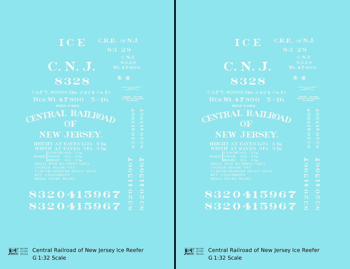 Central Of New Jersey Wood Ice Reefer White Early Scheme
