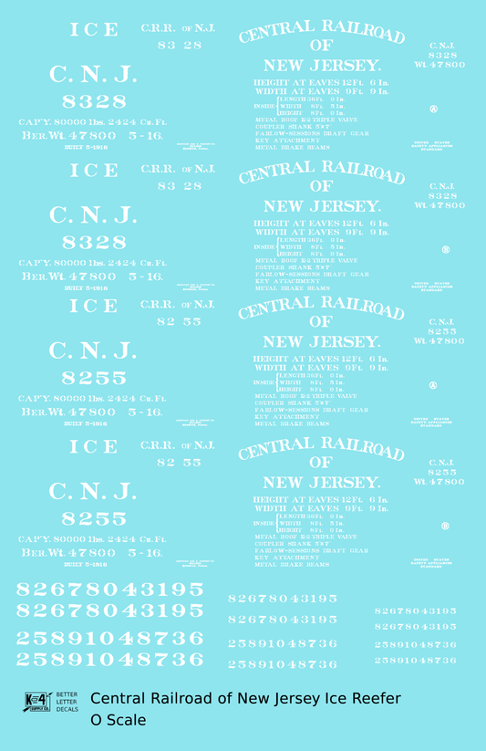 Central Of New Jersey Wood Ice Reefer White Early Scheme
