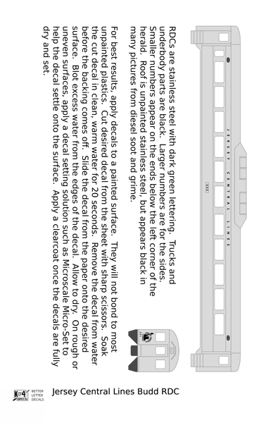 Central Of New Jersey Budd RDC Rail Diesel Car Dark Green - Decal - Ch ...