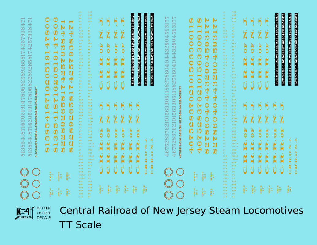 Central Of New Jersey Steam Locomotive Dulux Yellow C.R.R. Of N.J.