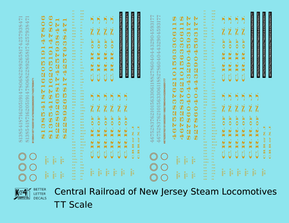 Central Of New Jersey Steam Locomotive Dulux Yellow C.R.R. Of N.J.