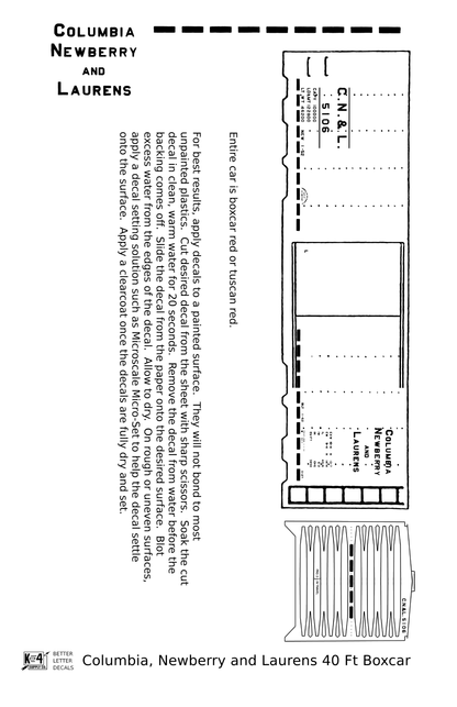 Columbia Newberry and Laurens 40 Ft Boxcar White