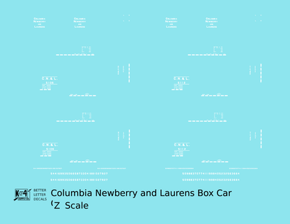 Columbia Newberry and Laurens 40 Ft Boxcar White