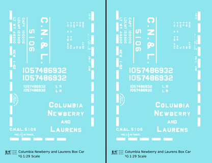 Columbia Newberry and Laurens 40 Ft Boxcar White