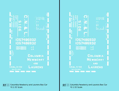 Columbia Newberry and Laurens 40 Ft Boxcar White