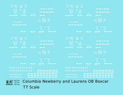 Columbia Newberry and Laurens 40 Ft Outside Braced Boxcar White