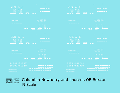 Columbia Newberry and Laurens 40 Ft Outside Braced Boxcar White