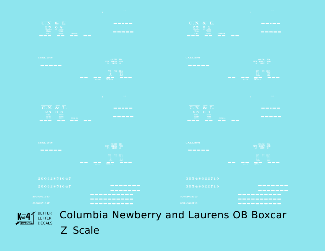 Columbia Newberry and Laurens 40 Ft Outside Braced Boxcar White