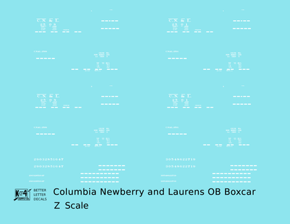 Columbia Newberry and Laurens 40 Ft Outside Braced Boxcar White