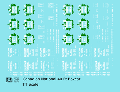 Canadian National 40 Ft Steel Boxcar White and Green Maple Leaf