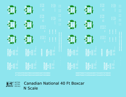 Canadian National 40 Ft Steel Boxcar White and Green Maple Leaf