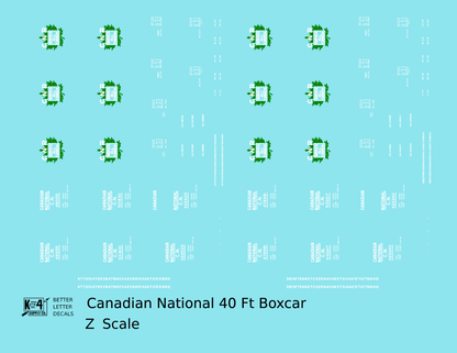 Canadian National 40 Ft Steel Boxcar White and Green Maple Leaf