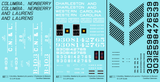 Columbia Newberry & Laurens / Charleston & Western Carolina Caboose Black and White ACL - Decal - Choose Scale