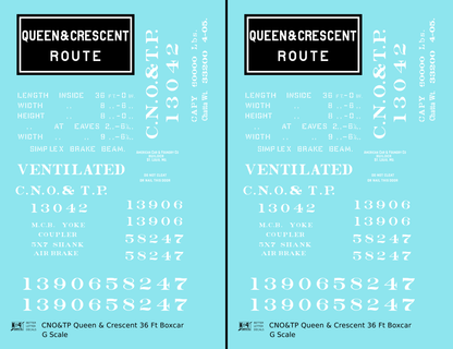 CNO&TP Queen & Crescent Route 36 Ft Boxcar White