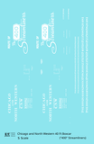 Chicago and North Western 40 Ft Boxcar White Route Of the 400 Streamliners - Decal - Choose Scale
