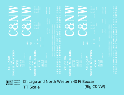 Chicago and North Western 40 Ft Boxcar White Big CNW
