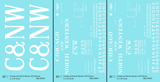 Chicago and North Western 40 Ft Boxcar White Big CNW - Decal - Choose Scale