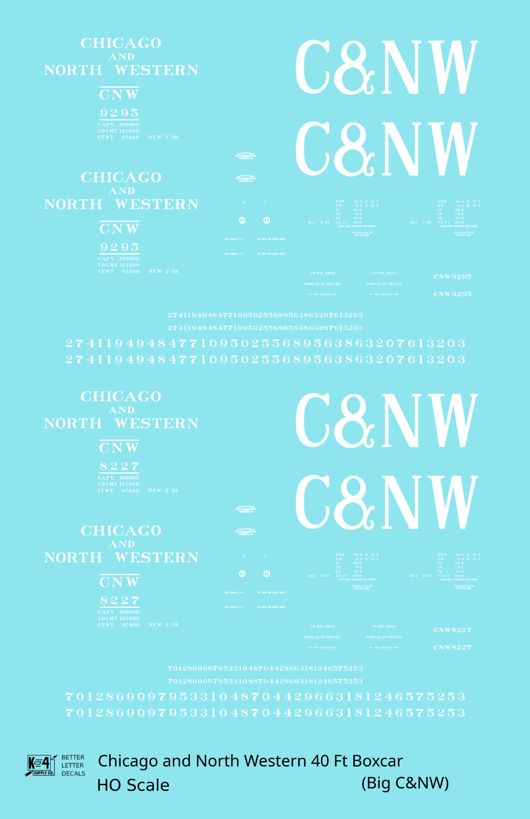 Chicago and North Western 40 Ft Boxcar White Big CNW