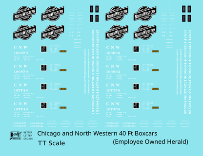 Chicago and North Western 40 Ft Boxcar White and Black Employee Owned Herald