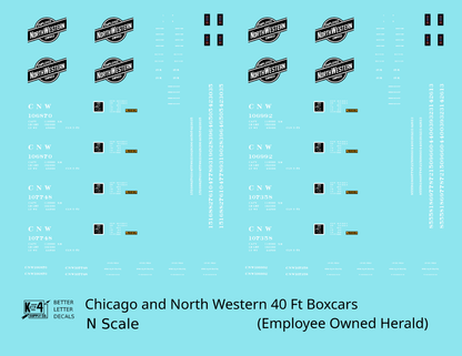 Chicago and North Western 40 Ft Boxcar White and Black Employee Owned Herald