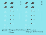 Chicago and North Western 40 Ft Boxcar White and Black Employee Owned Herald - Decal - Choose Scale