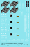 Chicago and North Western 40 Ft Boxcar White and Black Employee Owned Herald - Decal Sheet
