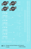 Chicago and North Western 40 Ft Boxcar White and Black Railway/System Herald - Decal Sheet