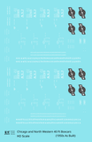 Chicago and North Western 40 Ft Boxcar White and Black Railway/System Herald - Decal - Choose Scale