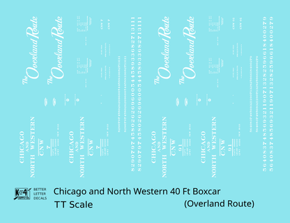 Chicago and North Western 40 Ft Boxcar White The Overland Route