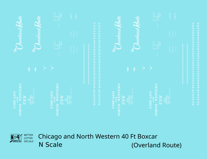 Chicago and North Western 40 Ft Boxcar White The Overland Route