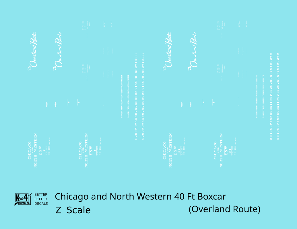 Chicago and North Western 40 Ft Boxcar White The Overland Route