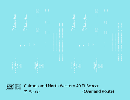 Chicago and North Western 40 Ft Boxcar White The Overland Route
