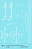 Chicago and North Western 40 Ft Boxcar White The Overland Route - Decal Sheet