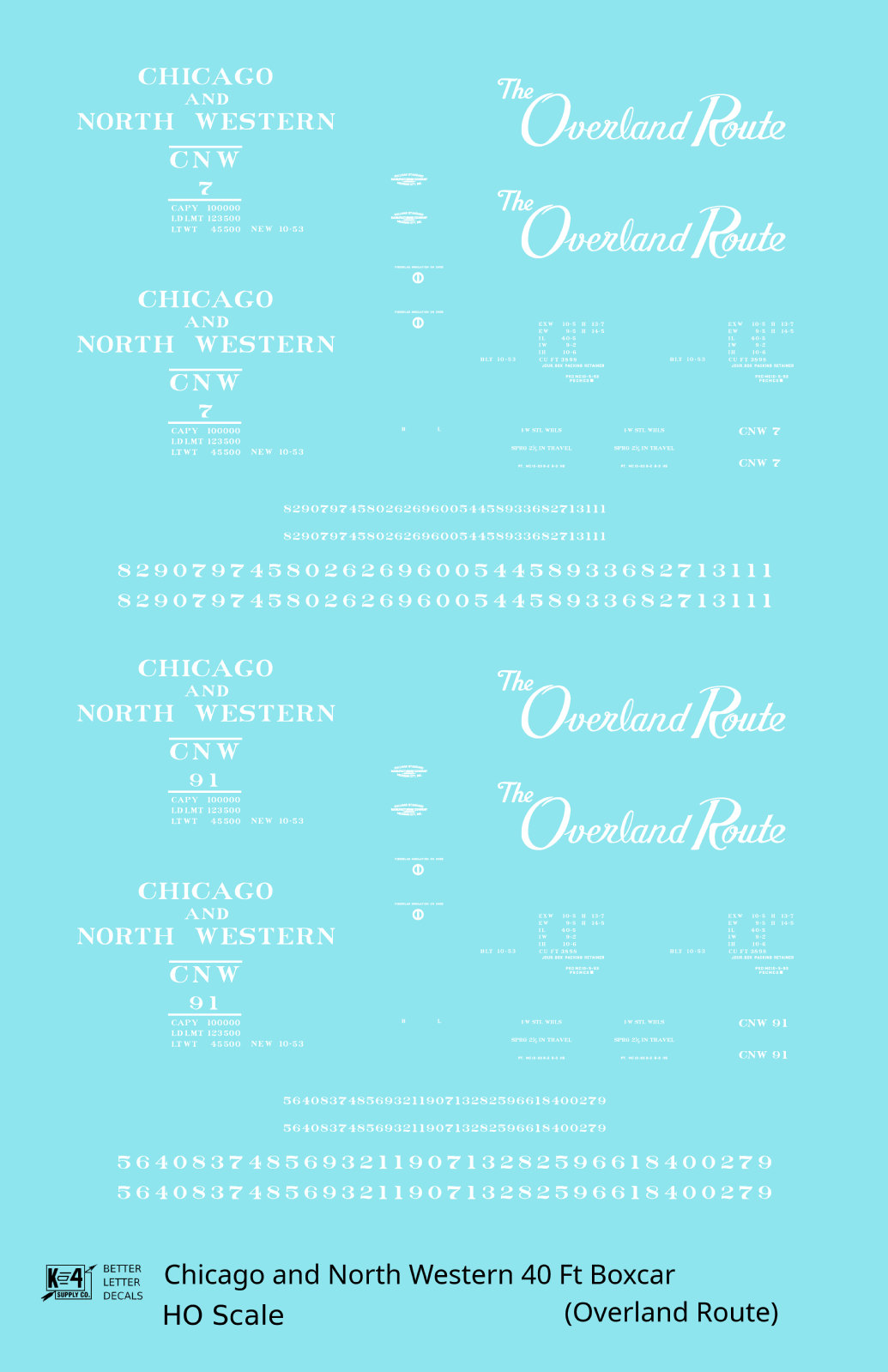 Chicago and North Western 40 Ft Boxcar White The Overland Route