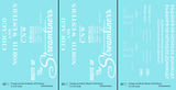 Chicago and North Western 40 Ft Boxcar White Route Of the Streamliners - Decal - Choose Scale