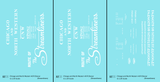 Chicago and North Western 40 Ft Boxcar White Route Of the Streamliners - Decal - Choose Scale